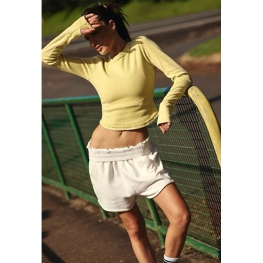 Free People‎ FP Movement Shorts Womens XS White All Star Solid Sweat Athletic